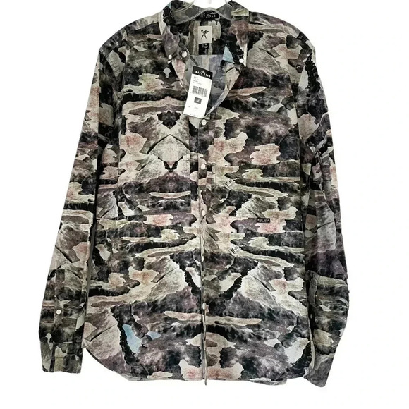 Marc Ecko NWT Dirt Bike Long Sleeve Button Up Shirt - Picture 1 of 7